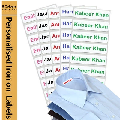 CRAFTMONK Iron on Name Labels For Clothes Personalised School Uniform Name Iron on Labels