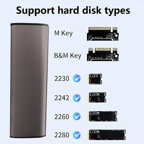 Metal External M2 NVMe SSD Enclosure 10Gbps PCIe SSD Case Portable M.2 Disk Box