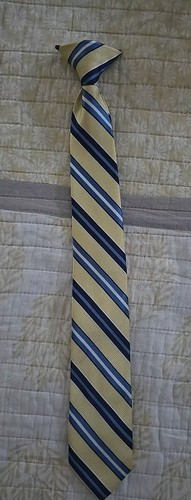 Boys Neck Tie Clip On Yellow/Blue