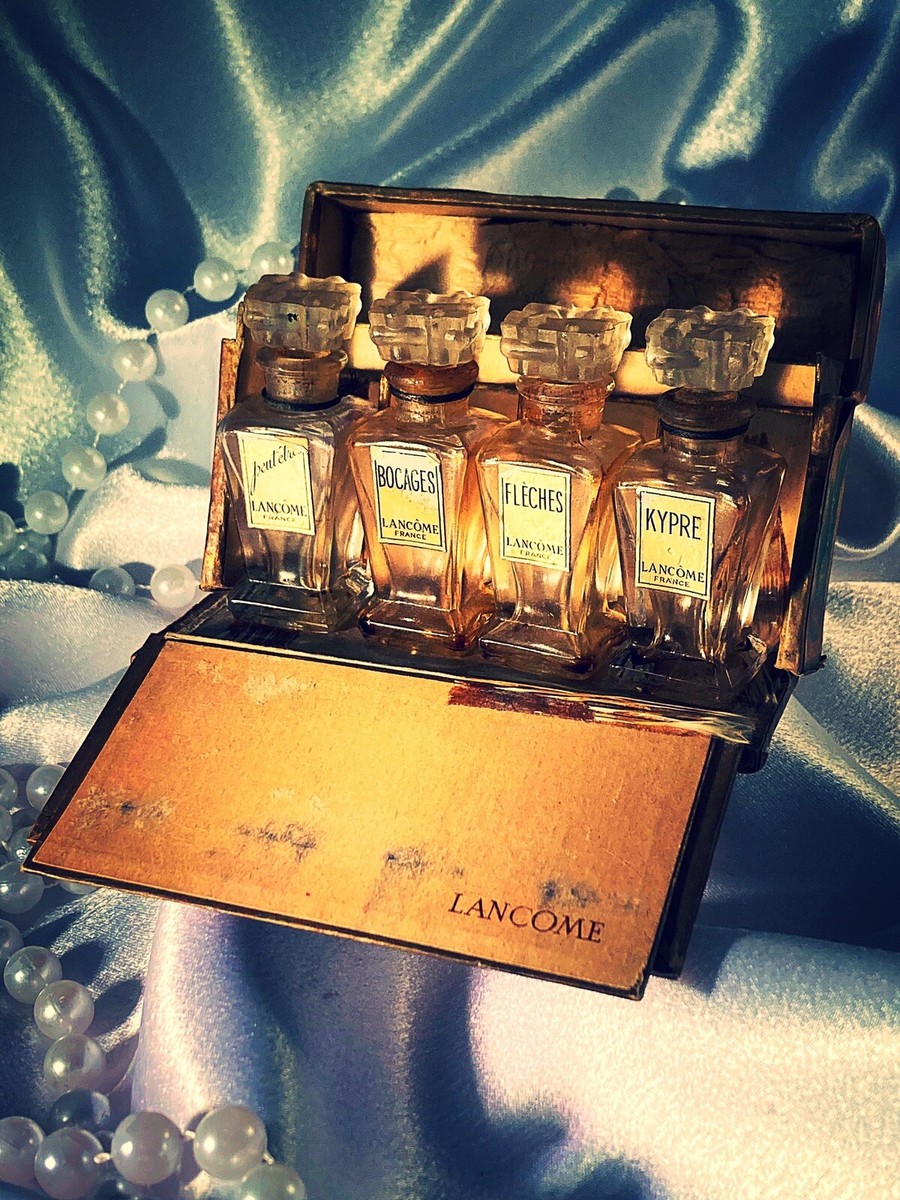 Vintage Lancome Parfum Crystal Bottle Set. Early Lancome (30's