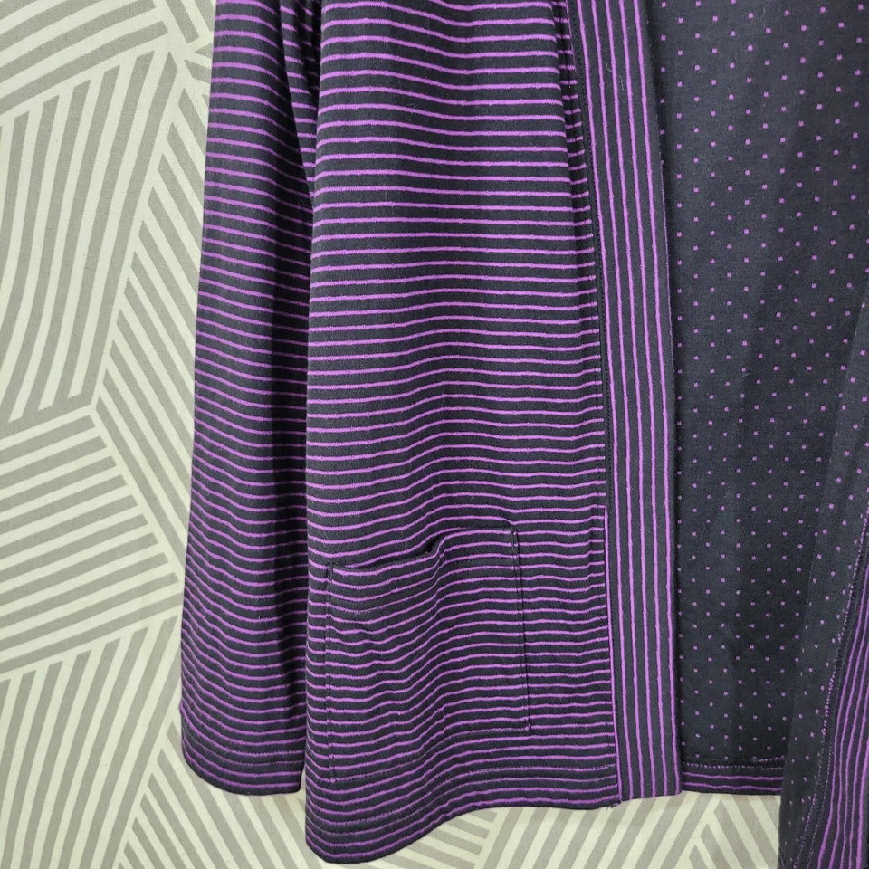 New Studio Works Cardigan Sweatshirt Jacket size Medium Sweater Purple Stripe - Image 4 of 4