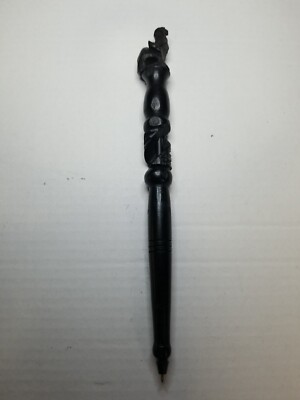 Tribal African Wooden Hand-Carved Writing Pen 6 1/4 Inches ***PLEASE READ***