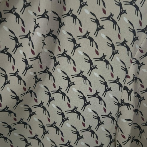 Sunday in Brooklyn Blouse Fox Print Women's Large Old Money Classic Career - Picture 4 of 7
