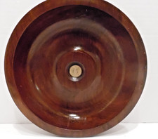 VTG Black Walnut Hand Turned Nut Bowl 9.75" Round W/ 4 Nut Crackers and Pick