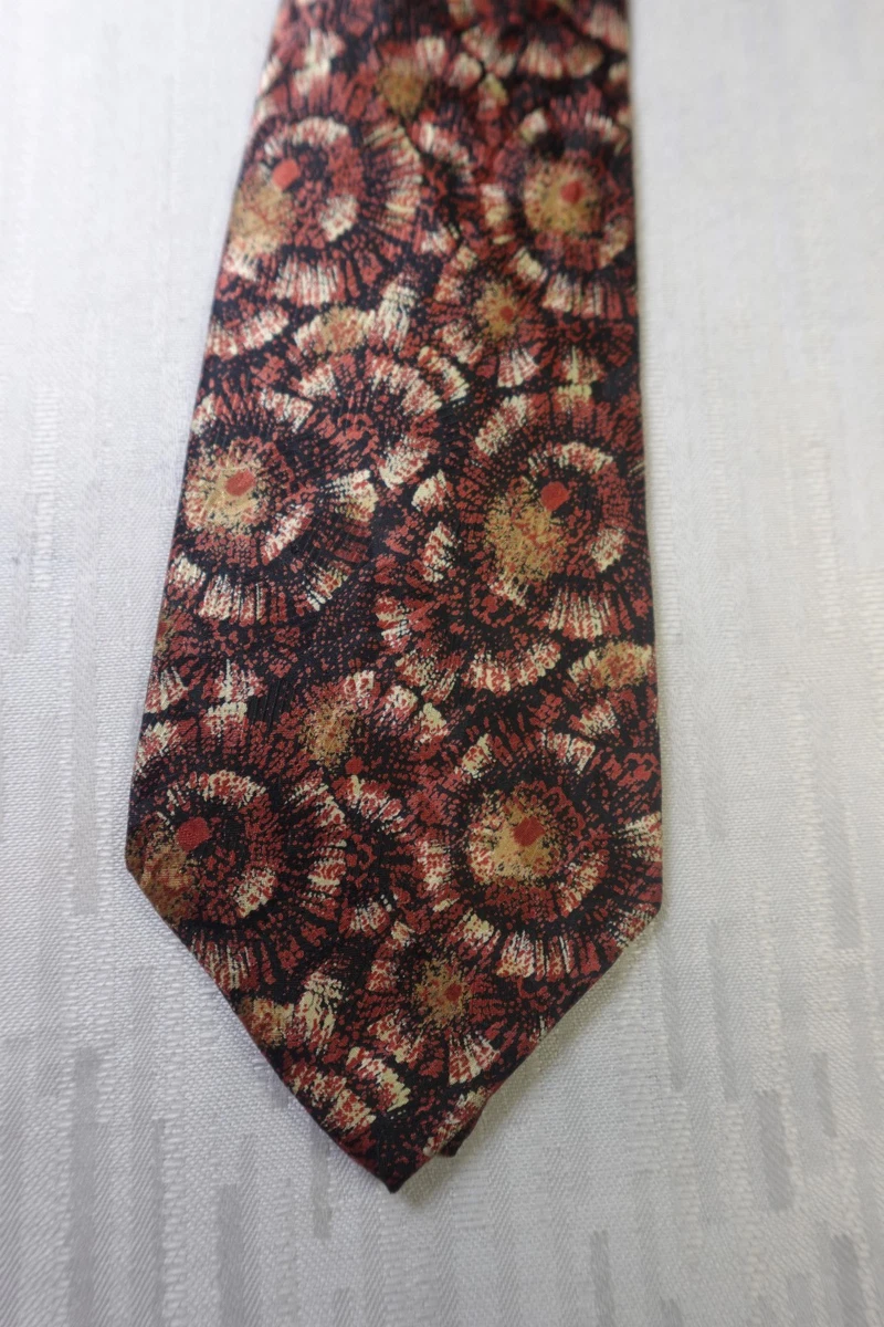 Cravate Canali 100% Soie - Rouge/orange à Rayures - Modèle Classique A093 - Occasion
