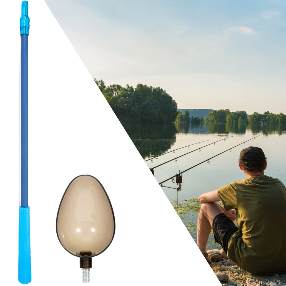 Alimentador de pesca de carpa aparejos partículas cebo arrojar cebo cuchara con mango Foto 4 de 4