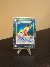 2024 Donruss Rated Prospect Myles Naylor Optic Auto #196 Oakland A's