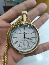 Orologio da tasca Elgin vintage in ottone da collezione stile antico regalo