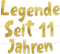 "11. Geburtstag Girlande \"Legende Seit 11 Jahren\" Gold Glitzer – Lustige Geburtst"