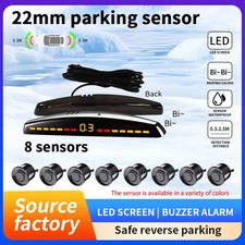 8 Probe LED Reversing Radar System 22mm Parking Sensor For Car Truck Van RV