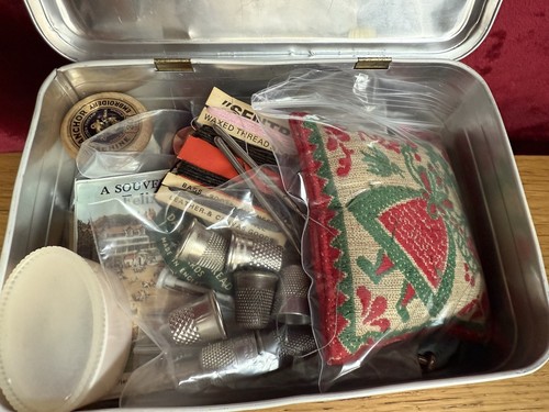 Vintage & Antique Sewing Items Job Lot in Tin Needles Cottons Thimbles etc. - Picture 3 of 24
