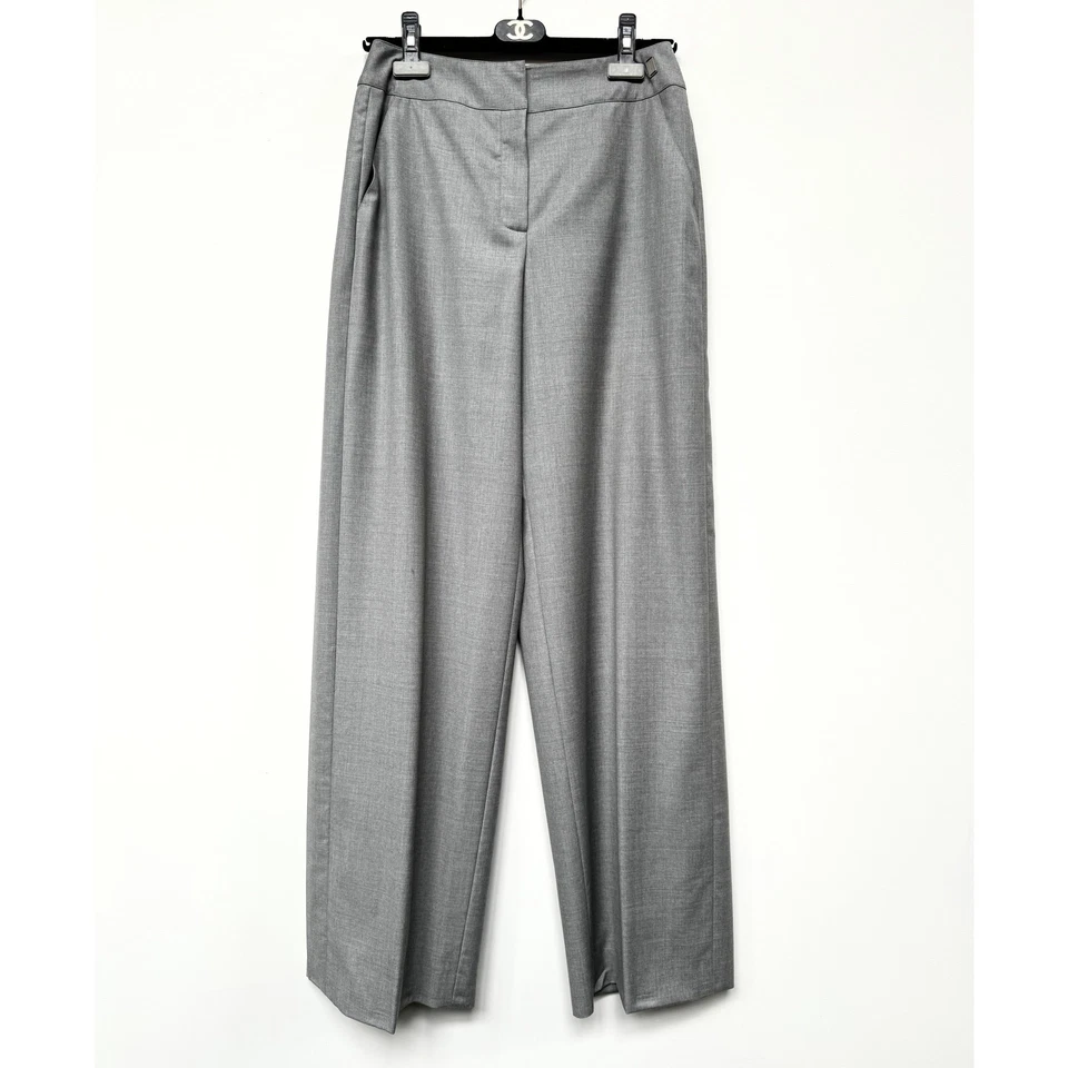 Pantalón globo pierna ancha plisado lateral gris 99C Chanel 1999 100 % auténtico de colección talla 40 8 Foto 4 de 4
