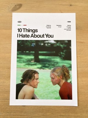 10 THINGS I HATE ABOUT YOU Poster Retro Kunstdruck Minimalist Movie Poster A3 A4