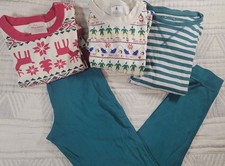 Kids Holiday PJ Lot   Primary Organic Cotton  HA Christmas Tops   4 Pieces