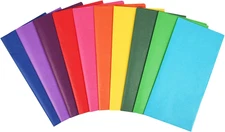 60 Sheets Rainbow Colored Tissue Paper for Gift Bags, 10 Bold Colors, 20 X 20 In