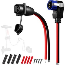 Trolling Motor Plug and Receptacle, 12V/24V/36V/48V 8 Gauge 2-Wire 60A Blue