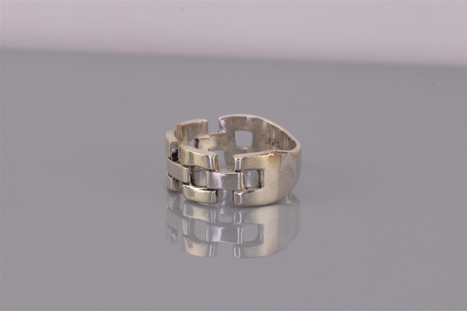 Sterling Silver 9mm Staggered Solid Bars Openwork… - image 5