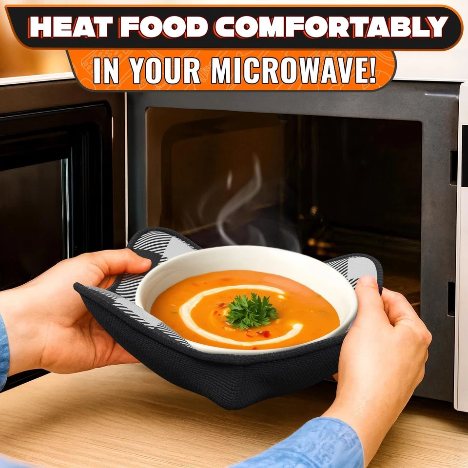 Juego de 4 soportes para tazones de microondas de 7,5 x 7,5 pulgadas soportes para tazones de microondas para Hot F Foto 4 de 4