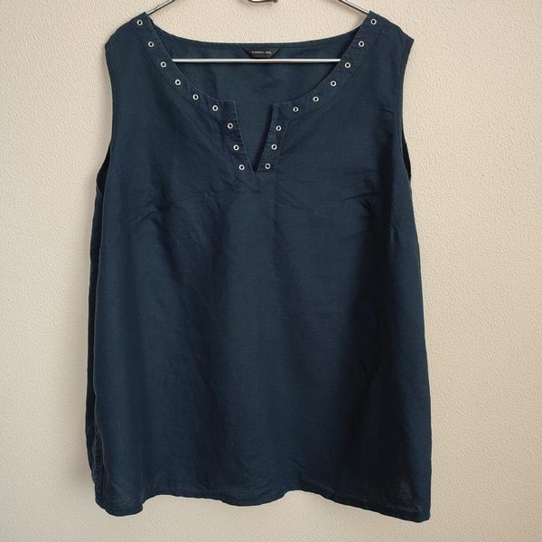Women Florence Fred Shirt Navy Linen 40 / L / 48