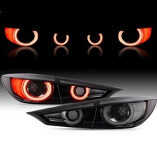 Vland Led Rear Smoked Tail Lights For 2014-2018 Mazda 3 Sedan Wsequential Turn