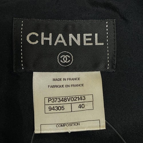 Auth CHANEL - P37348 Black Gold Silk Women's Dress - Picture 3 of 11