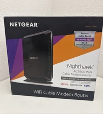 NETGEAR Nighthawk Dual Band AC1900 Cable Modem Router - Black (C6900-100NAS)