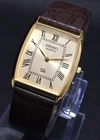 Rare vintage Seiko Slim Tank Quartz Japan Made Gold Dial Men's Wrist Watch
