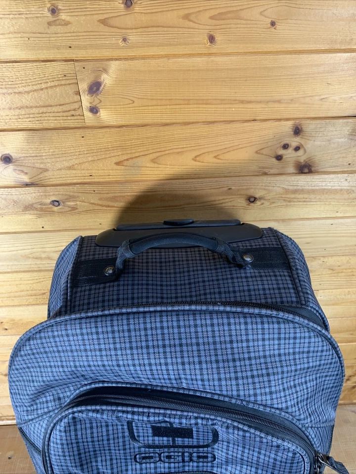 Bolsa de viaje OGIO azul gris a cuadros equipaje 28" con ruedas lona expandible Foto 3 de 4