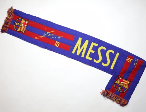 BARCELONA & ARGENTINA #10 LIONEL MESSI FOOTBALL SOCCER SCARF BUFANDA SCHAL BARCA