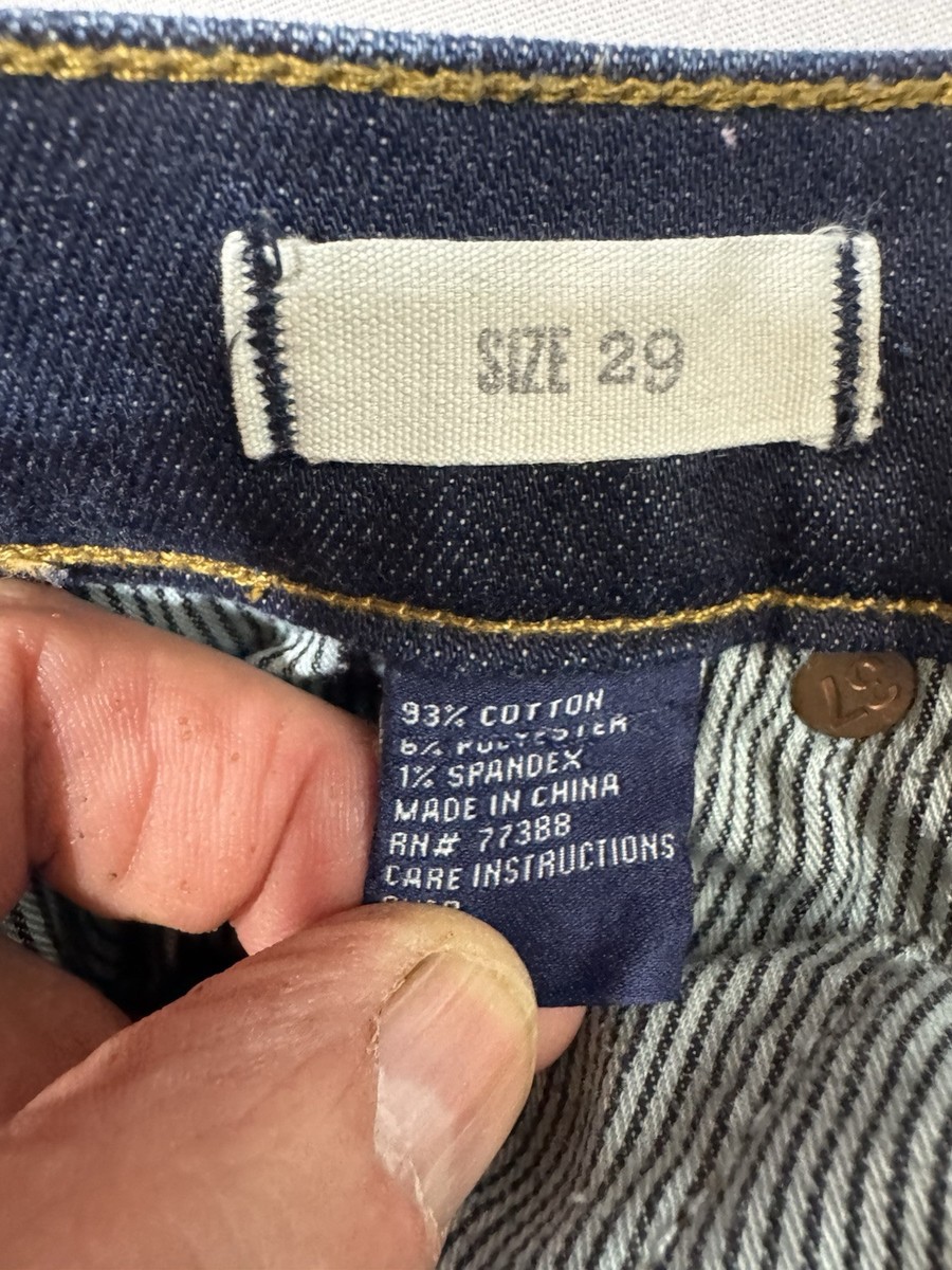 Madewell Jeans Womens 29x25 1/2 Blue Denim Stretch Mid Rise Slim Ankle Whiskered View 6