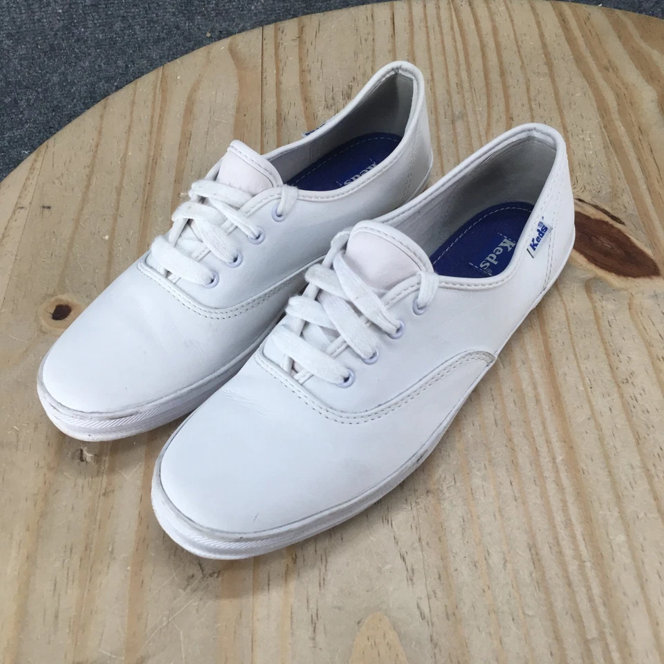Keds Shoes Womens 7 Champion Casual Low Top Sneakers White Leather Lace Up - Image 3 of 4