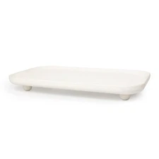 Travertine Marble Footed Tray in White Marble or Silver Travertine – Availabl...