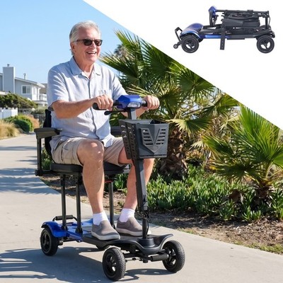 TopMate ES41 Mobilitätsroller für Senioren - faltbar & flugzeugtauglich (Blau)