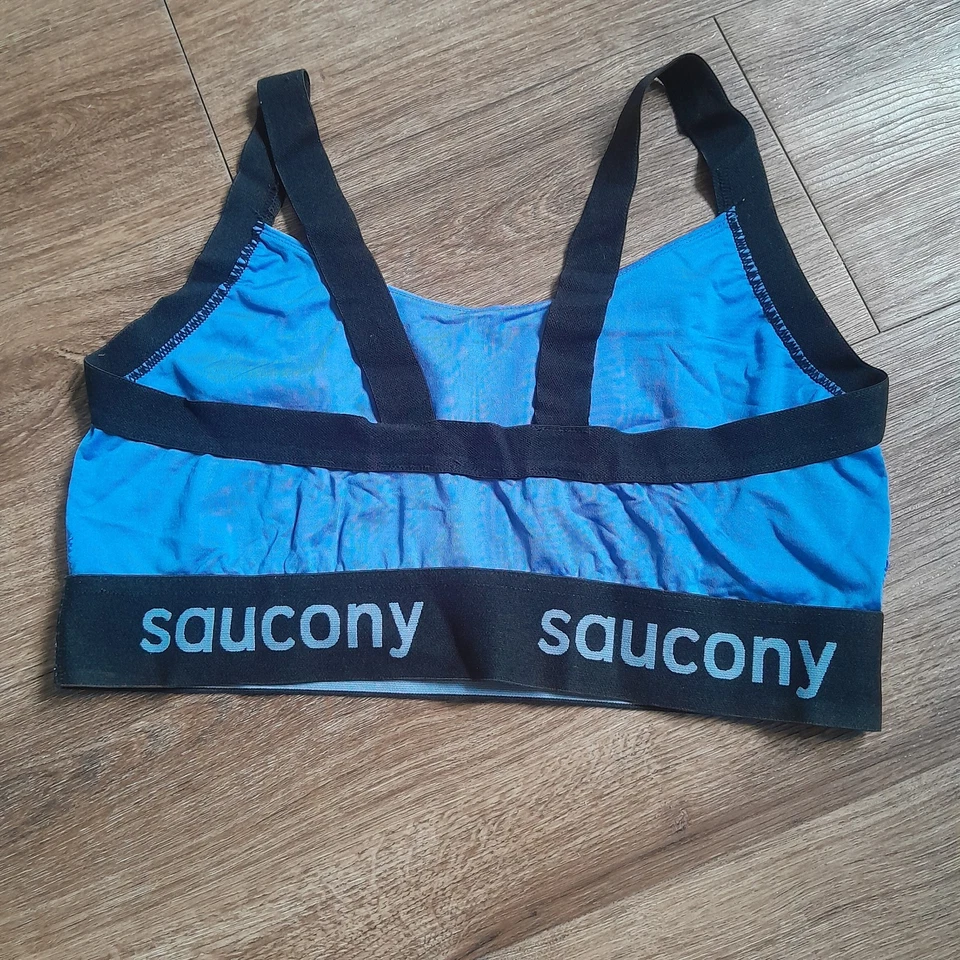 Saucony Womens Sports Bra XL Blue Lilac Gym Running Yoga Workout Activewear VGC - Image 2 of 4