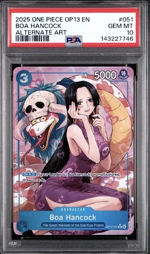 2025 ONE PIECE OP13-CARRYING ON HIS WILL ALTERNATE ART #051 BOA HANCOCK PSA 10