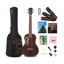 Baritone Ukulele Electric 30 Inch All Blackwood Acoustic Ukelele Kit with Tru...