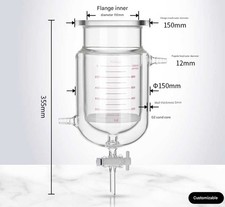 1000ml Lab Reaction Flask Double-Layer Glass G2 Sand Core Filter Vessel