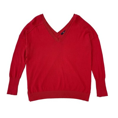 Gap V Neck Cotton Sweater Women M Red | Colorful Lightweight Relaxed Classic