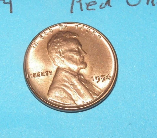 1954          LINCOLN WHEAT CENT   CHOICE RED UNCIRCULATED  #5