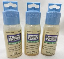 3 Gallery Glass By Plaid Cameo Ivory Window Color 16003 2oz New Old Stock 1996