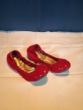 Dexflex Comfort Ballet Flats Women's 6.5 Red Suede-look Slip-On Casual Very Good