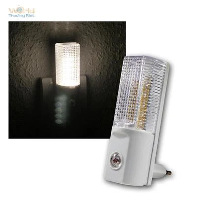 WORLD-TRADING-NET LED-Nachtlicht mit Tag/Nacht-Sensor, Orientierungslicht, Nachtleuchte kaltweiß