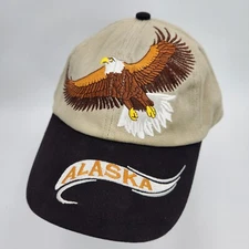 Alaska Eagle Embroidered Cap Hat Adjustable Strap Back Arctic Circle Enterprises