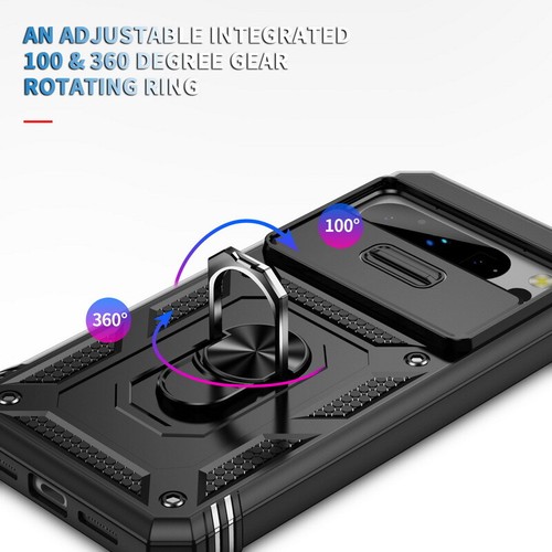 Funda protectora resistente con soporte de anillo de dedo a prueba de golpes para Google Pixel 9 Pro XL 8A 7A - Imagen 4 de 22