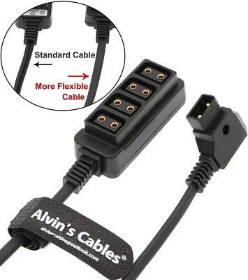 D Tap Male to 4 Port D tap Female Splitter P-Tap Flexible Power Cable for ARRI