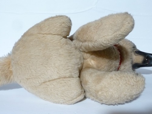 VTG 1968 Rubber Face Rin Tin Tin GSD Plush 15" Rare Sitting Dog w Collar & Leash - Picture 9 of 12