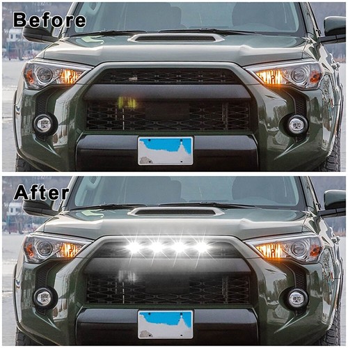 Smoked Amber/White LED Front Grille Lights For TOYOTA 4RUNNER 14-19 Raptor Style - Foto 3 di 29