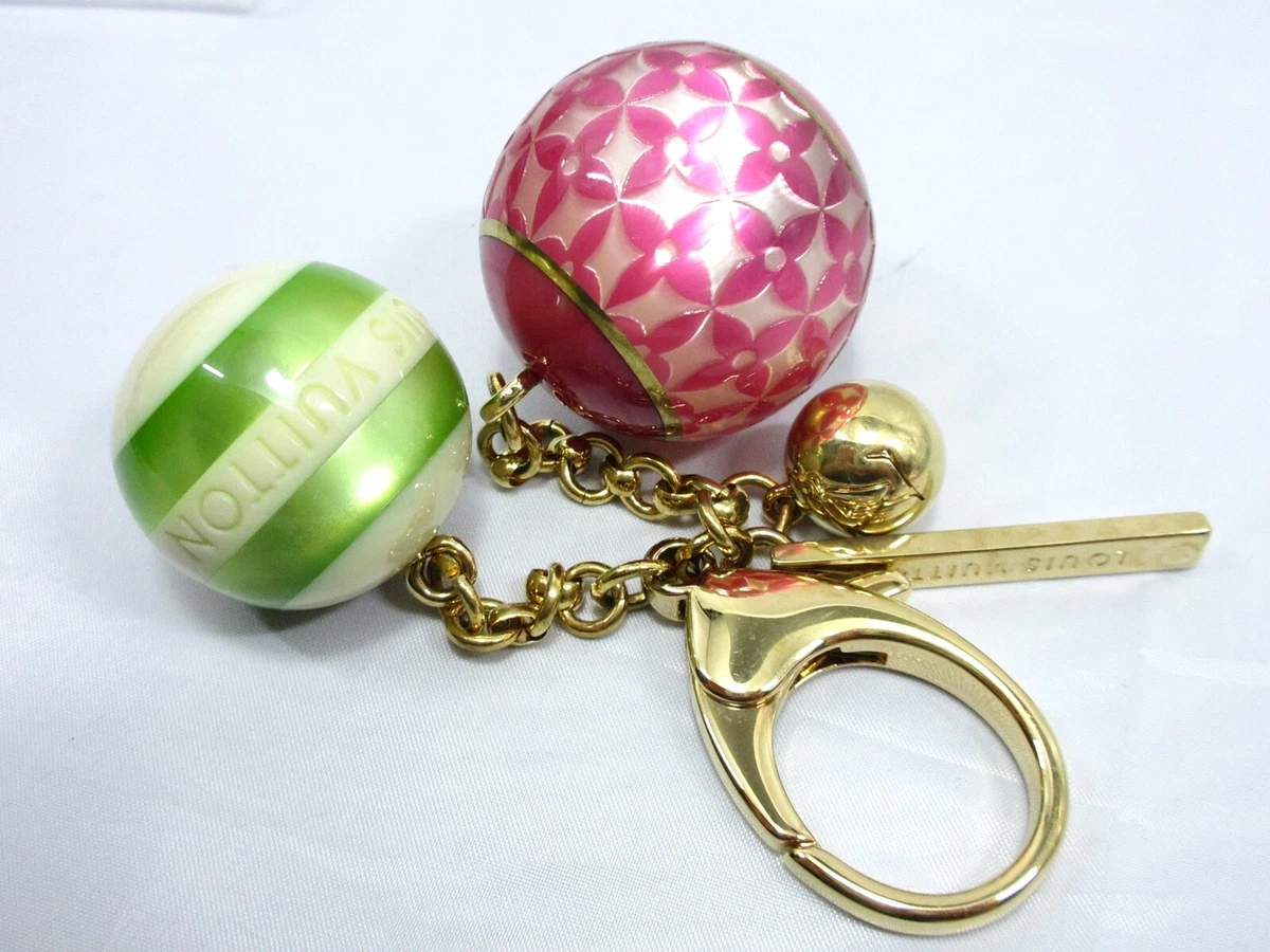 [N.Mint] LOUIS VUITTON Bag Charm Key Ring Ball Bijoux Mini Lin Multicolor  M95507