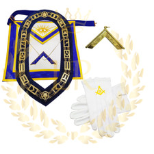 Masonic Regalia Blue Lodge W/M Hand Embroidered Premium Quality Package