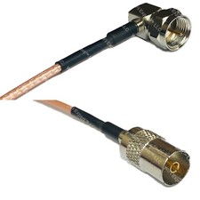 RG316 F MALE ANGLE to DVB TV Pal Female RF Cable Rapid-SHIP LOT